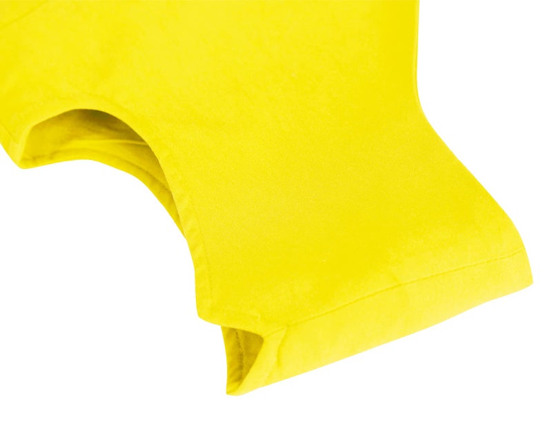 MUXXN Womens Pinup Style Bodycon Dresses Midi Wrap V Neck Cap Sleeves Vintage Cocktail Classic Dress Yellow M - Image 5